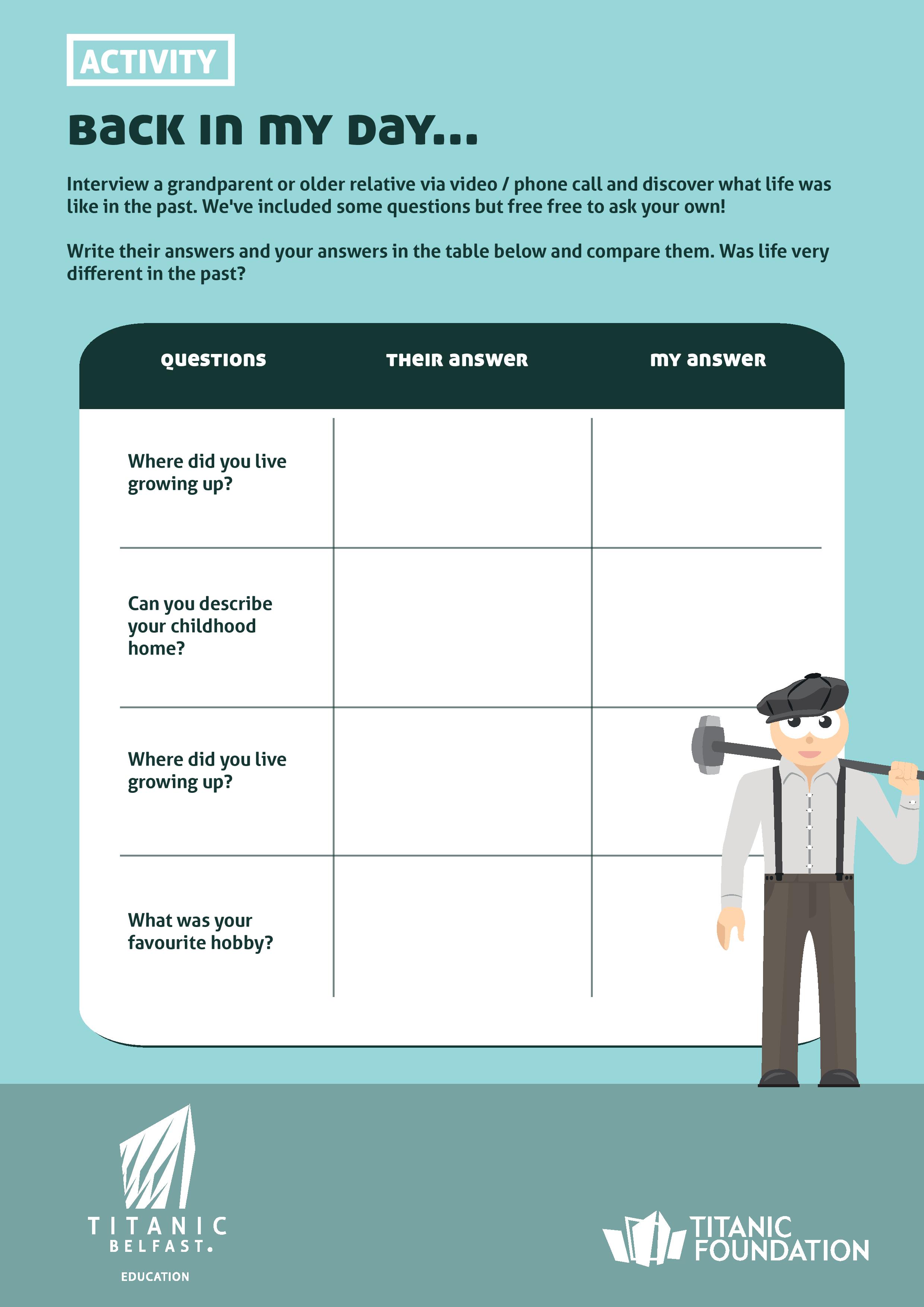 Drawing Office Back In My Day Activity Sheet Page 001